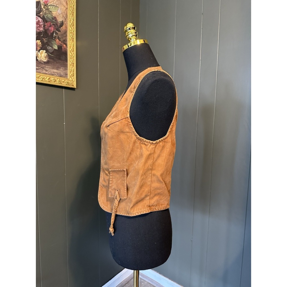 Vintage Brown Suede ? Cowboy Western Vest XS/S - Picture 3 of 9